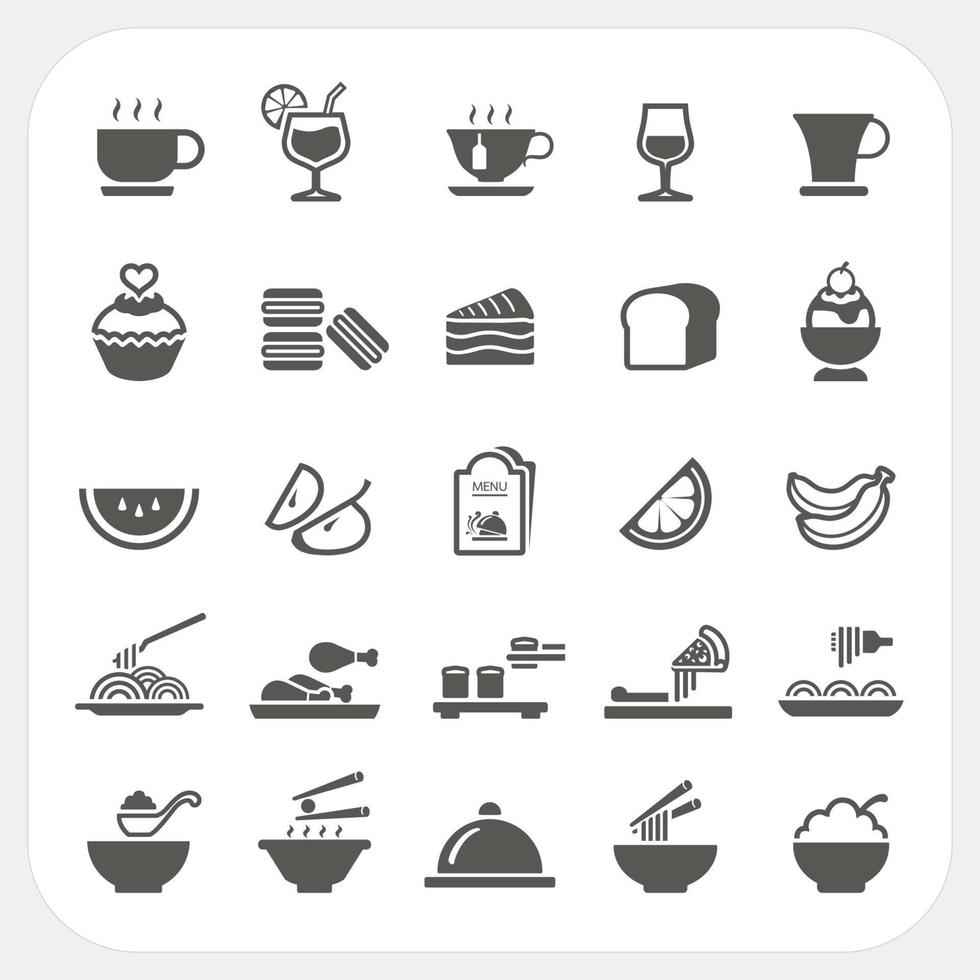 Food and Beverage icons set vector