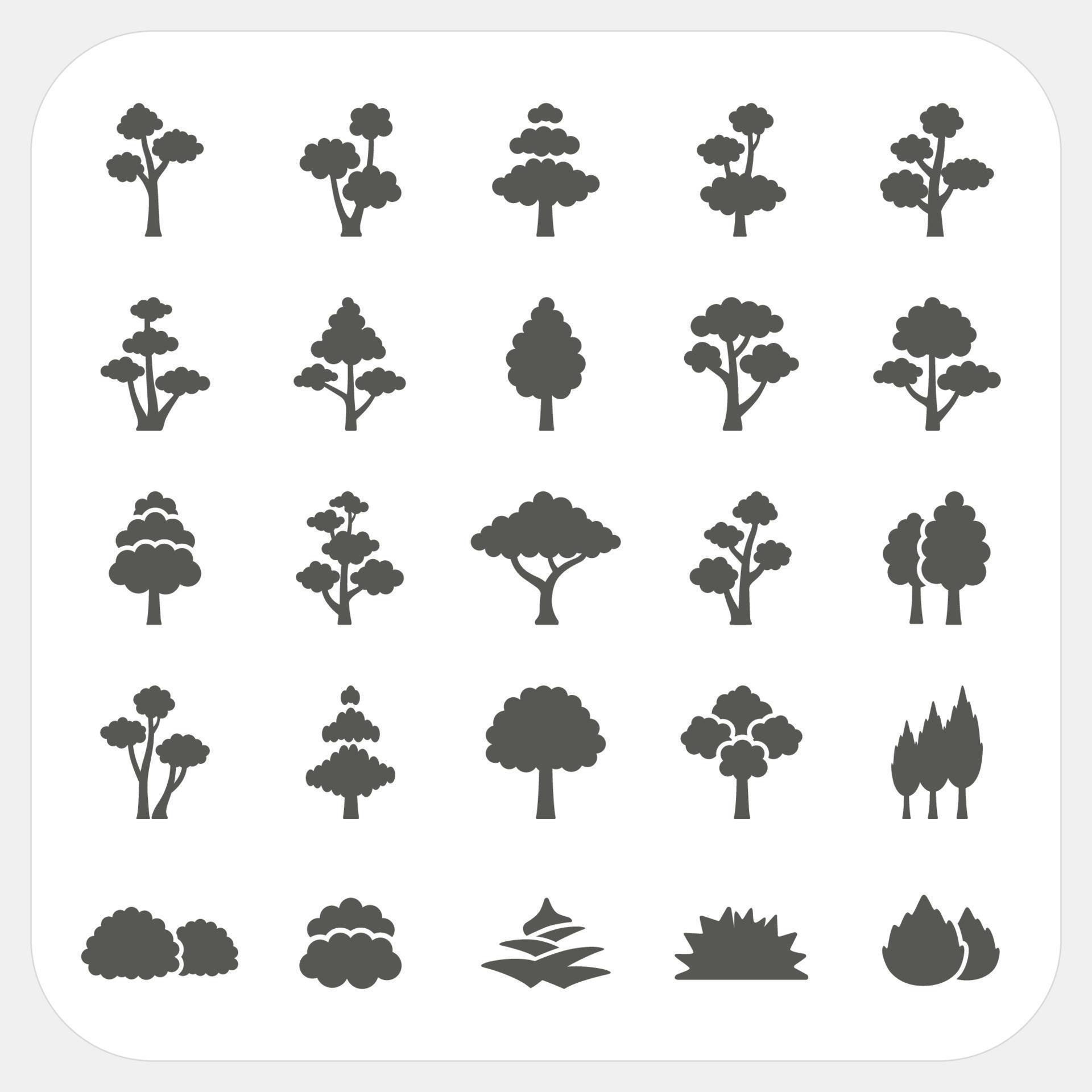 Tree icons set 13129448 Vector Art at Vecteezy
