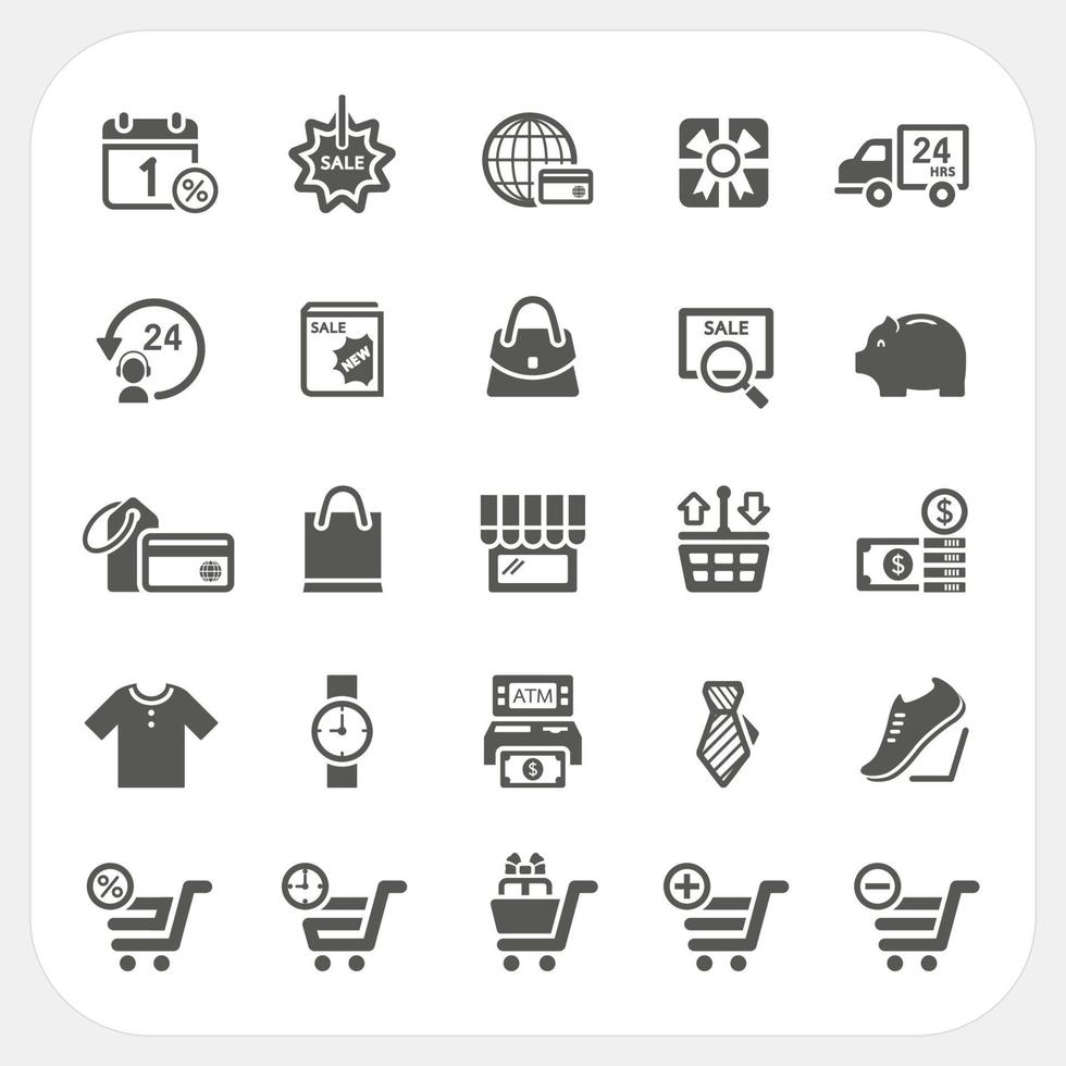 conjunto de iconos de compras vector