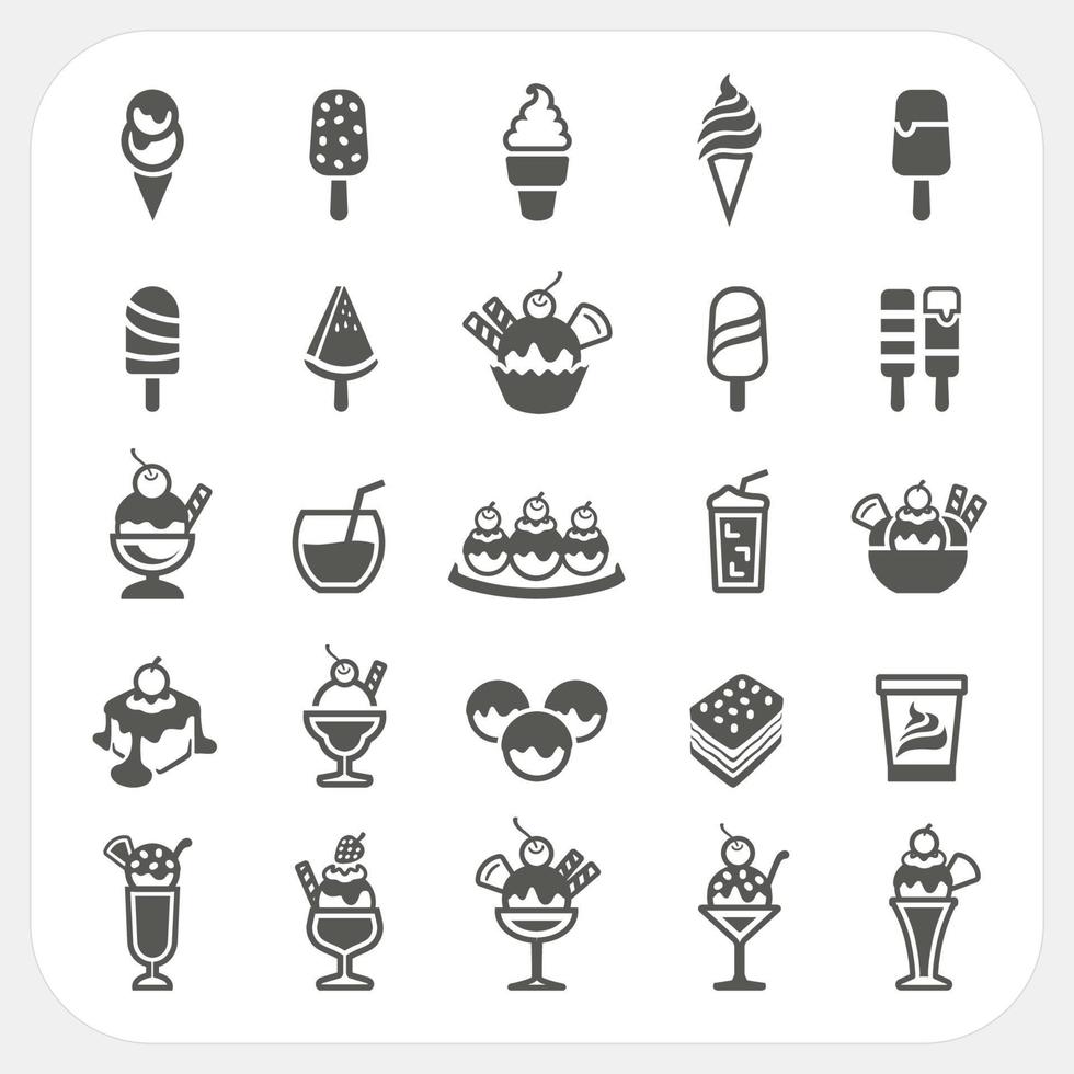 conjunto de iconos de helado vector