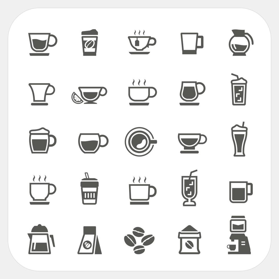 Coffee cup and Tea cup icons set vector