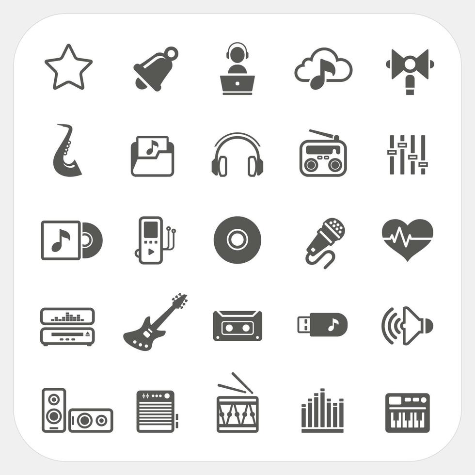 Music icons set vector