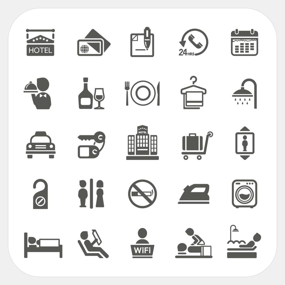 Hotel and Hotel Services icons set vector