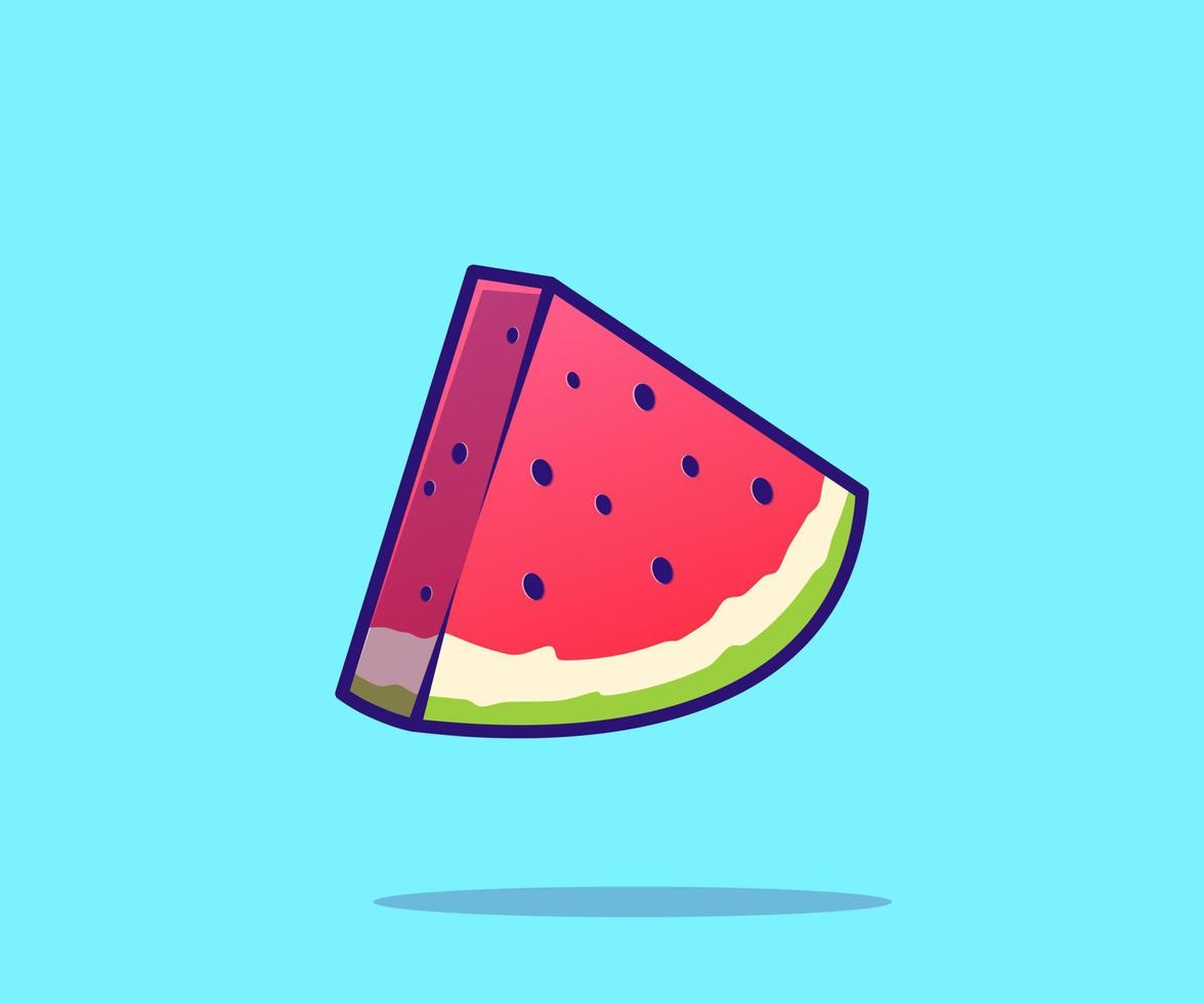 Watermelon Vector Cartoon Icon Illustration. Isolated Vector Icon Concept. Flat Cartoon Style.