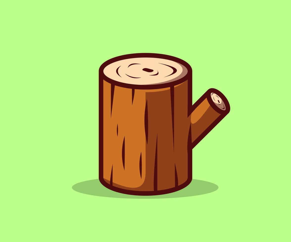 Illustration of a wooden log Vector Icon. Flat Cartoon Style.