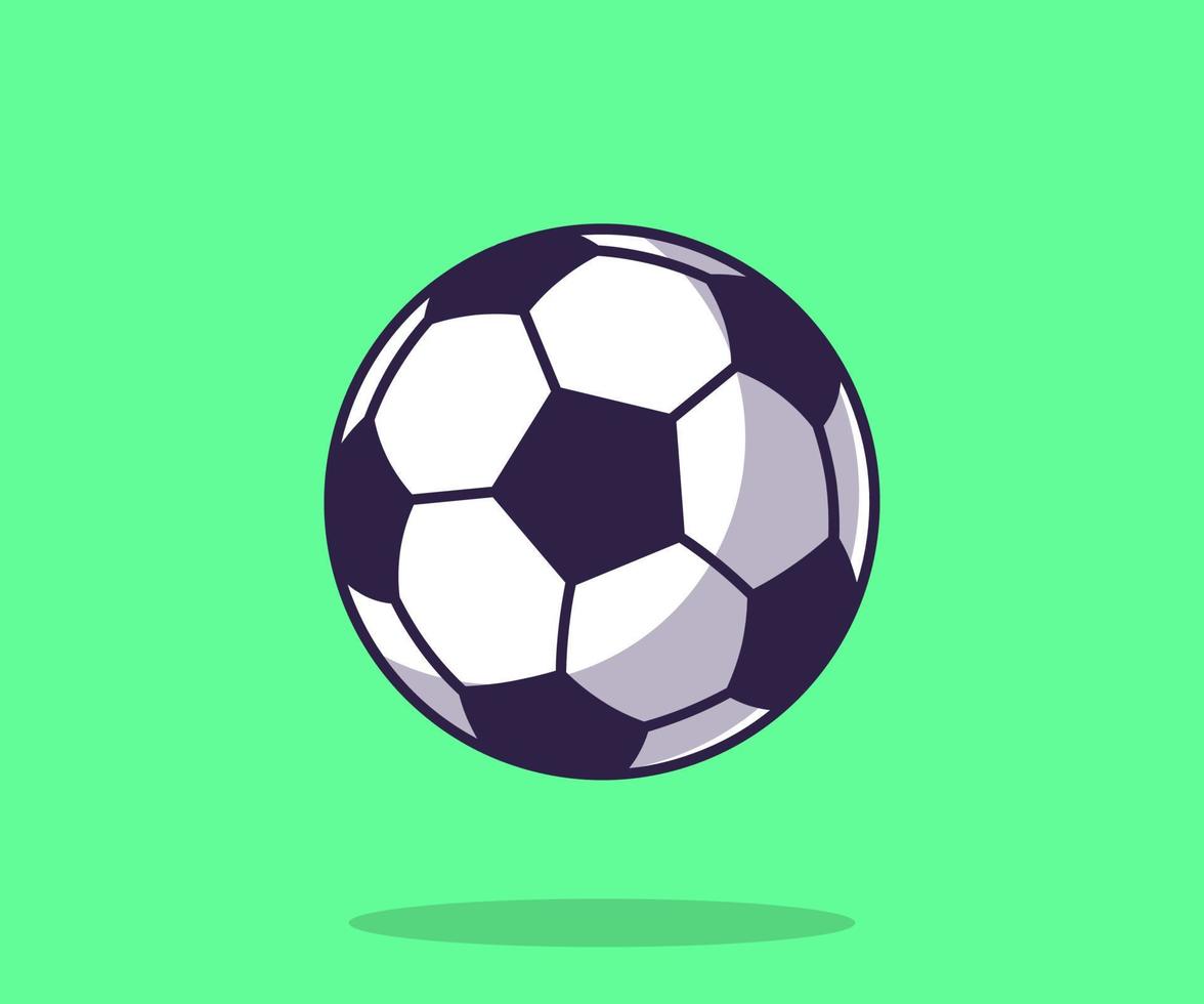 Ilustración de vector de icono de balón de fútbol. estilo de dibujos animados plana.