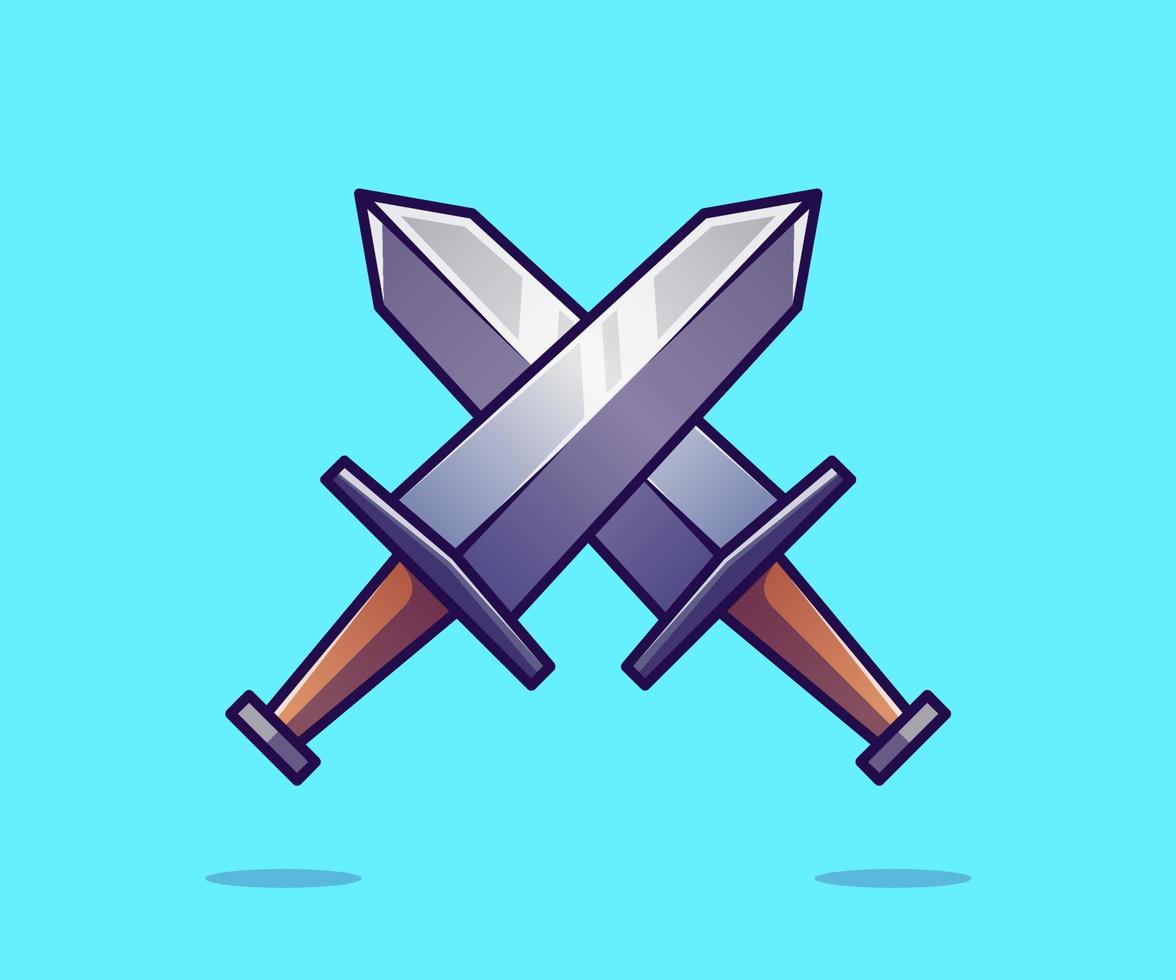 ilustración de icono de vector de espada. estilo de dibujos animados plana.