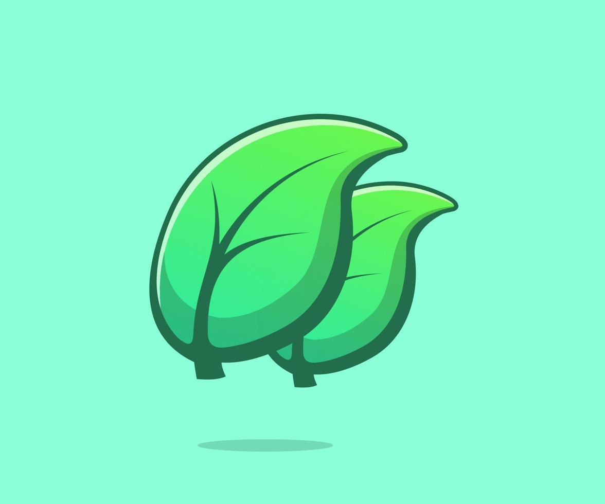 Leaf Vector Icon Illustration. Flat Cartoon Style.