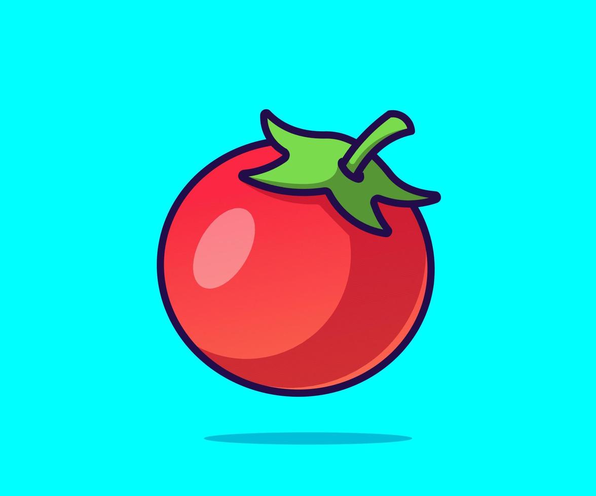 ilustración de icono de vector de tomate de dibujos animados. concepto de icono de vector aislado. estilo de dibujos animados plana.