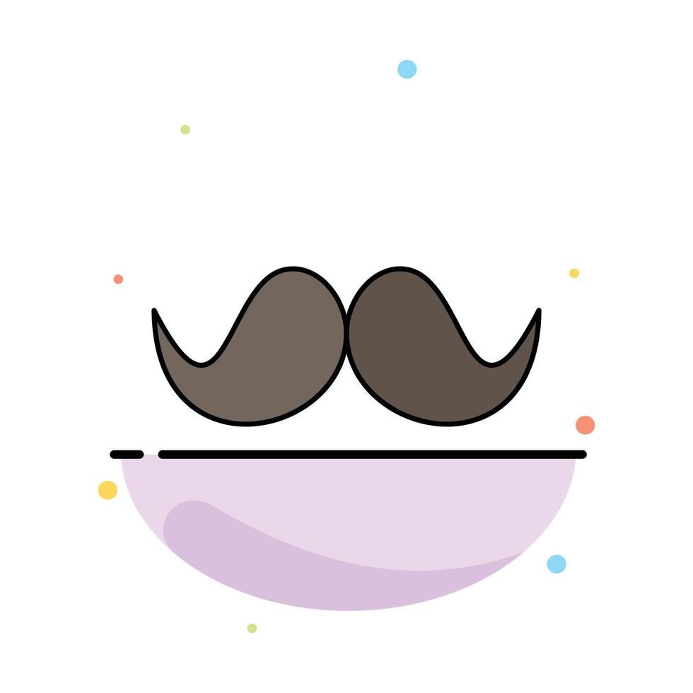 moustache Hipster movember male men Flat Color Icon Vector