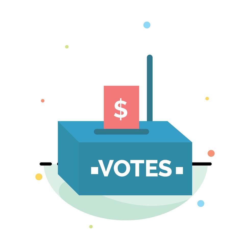 Bribe Corruption Election Influence Money Abstract Flat Color Icon Template vector