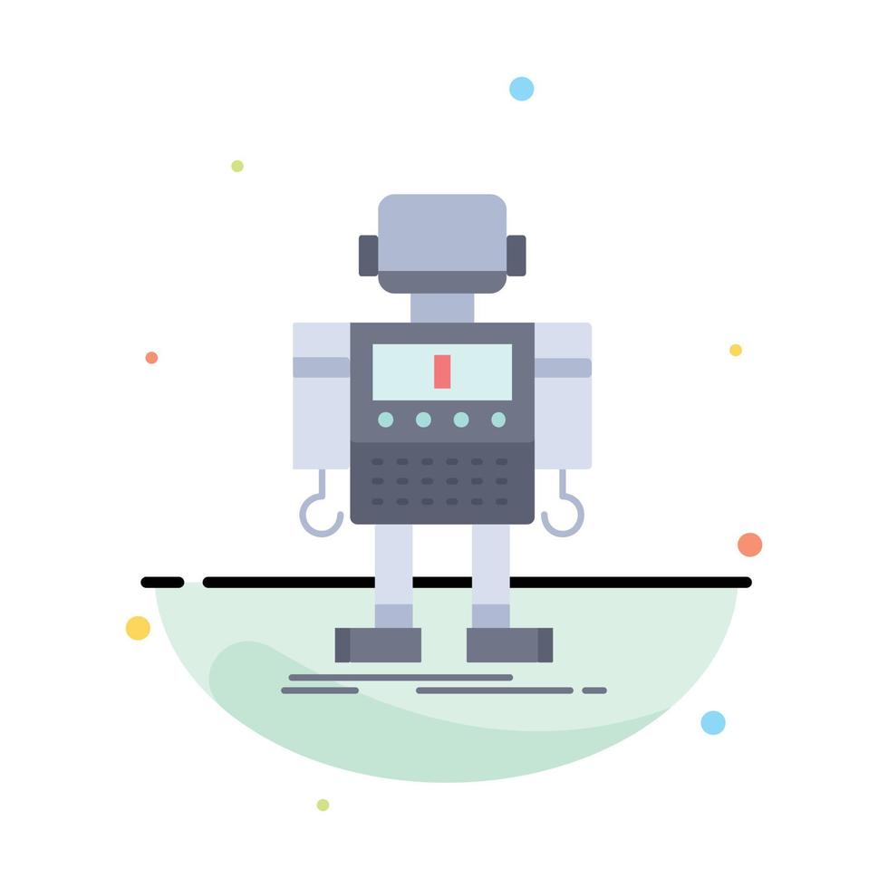 autonomous machine robot robotic technology Flat Color Icon Vector