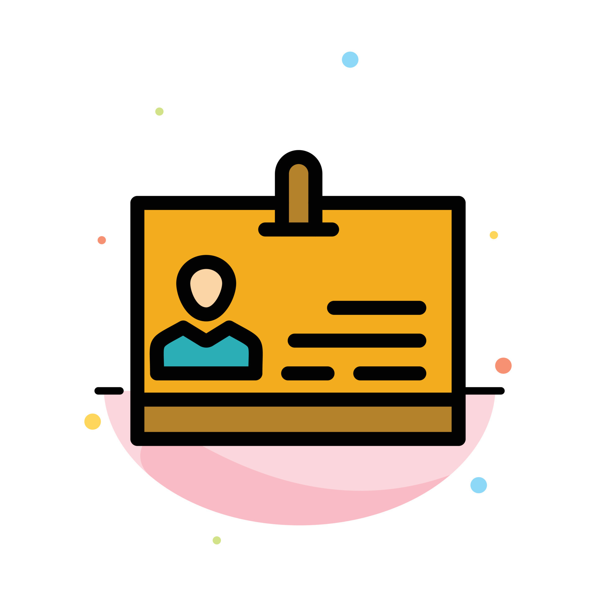Id Card Identity Badge Abstract Flat Color Icon Template 13129593