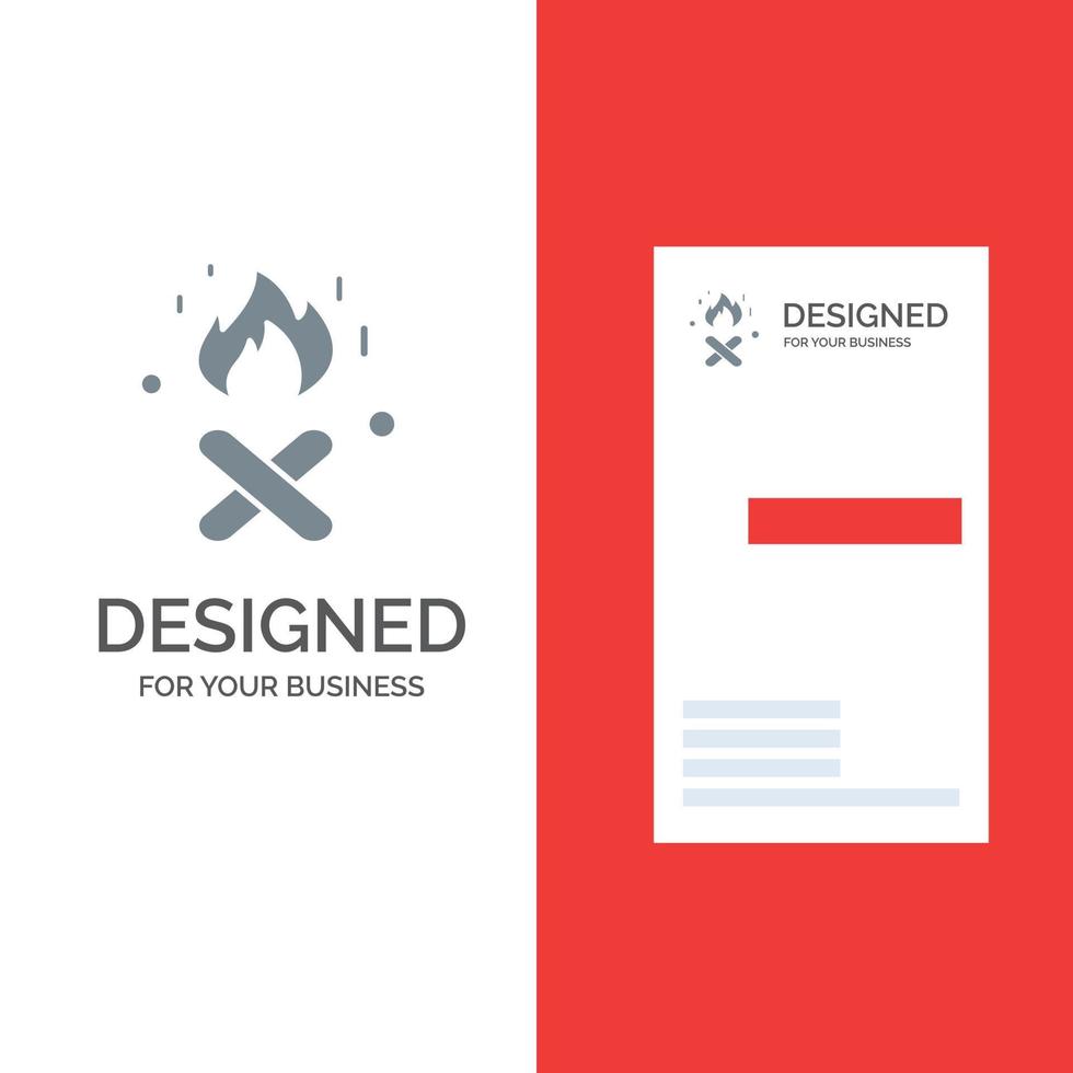 Fire Fire Place Canada Grey Logo Design and Business Card Template vector