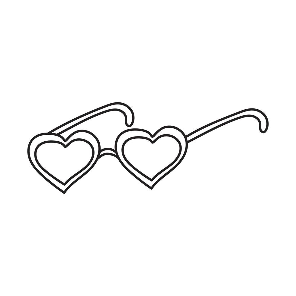 ilustración vectorial dibujada a mano de gafas en forma de corazón vector