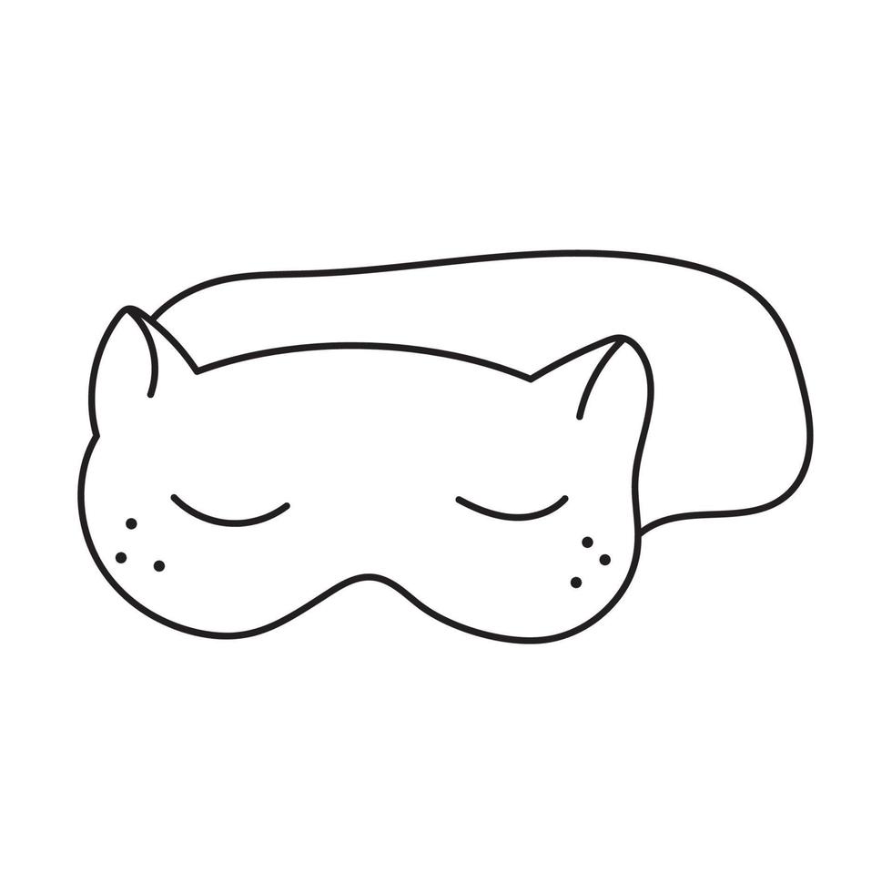 ilustración vectorial dibujada a mano de la máscara para dormir. vector