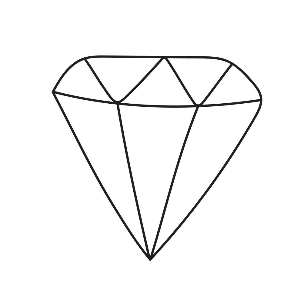 Hand drawn diamond illustration. vector