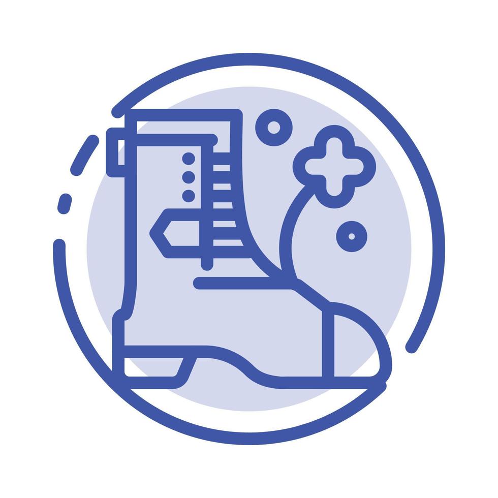 Shoes Boot Ireland Blue Dotted Line Line Icon vector