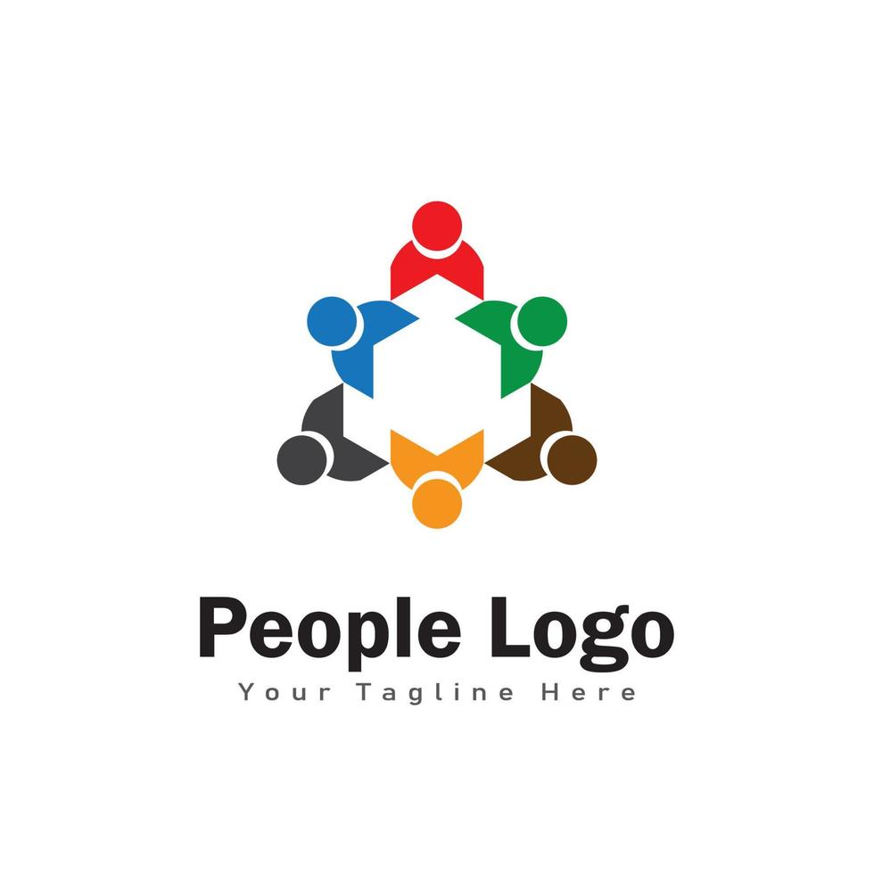 símbolo de diseño de logotipo de personas vector