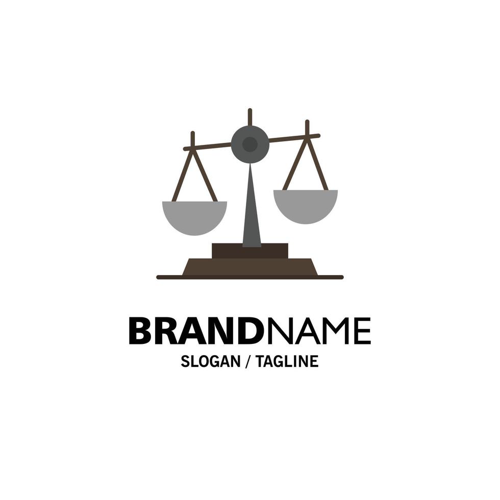 Balance Court Judge Justice Law Legal Scale Scales Business Logo Template Flat Color vector