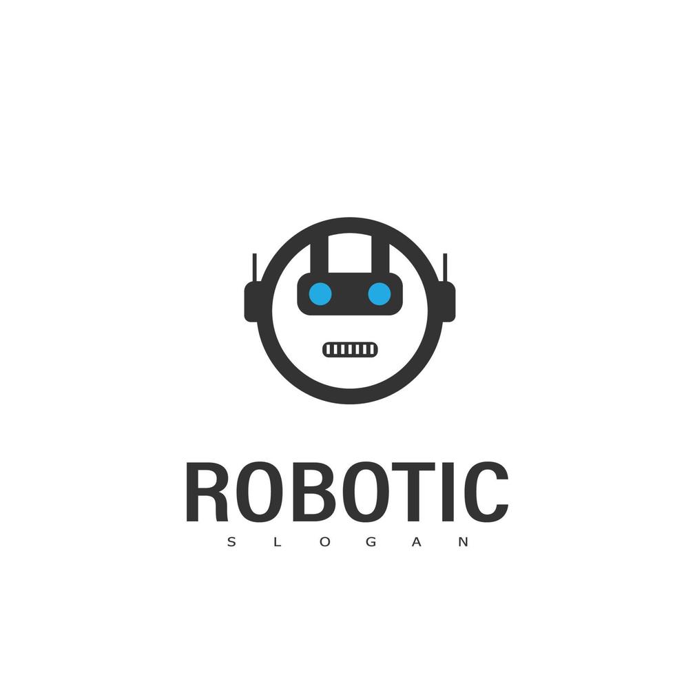 robot logo tecnología moderna vector