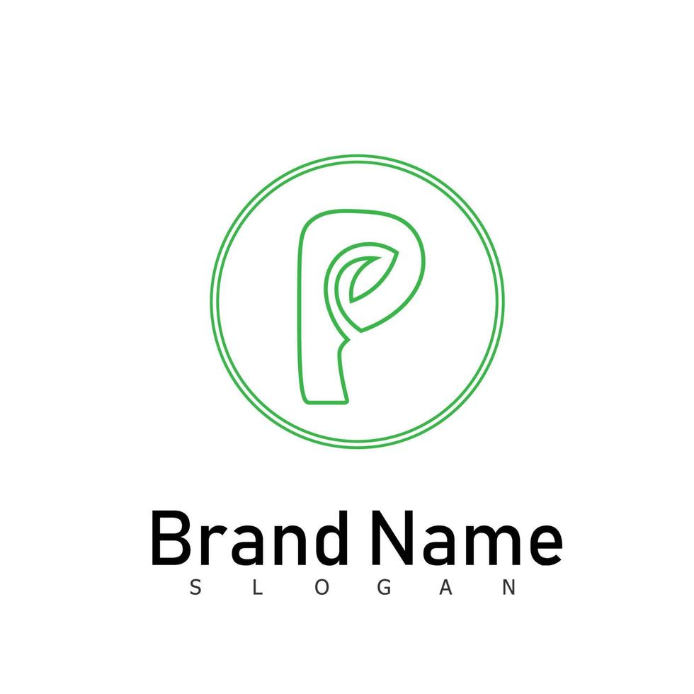 p logo green simbol vector
