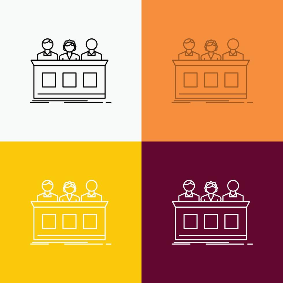competition. contest. expert. judge. jury Icon Over Various Background. Line style design. designed for web and app. Eps 10 vector illustration