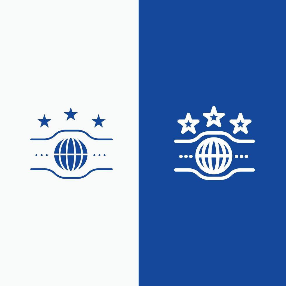 Belt Champion Championship Sport Line and Glyph Solid icon Blue banner Line and Glyph Solid icon Blu vector