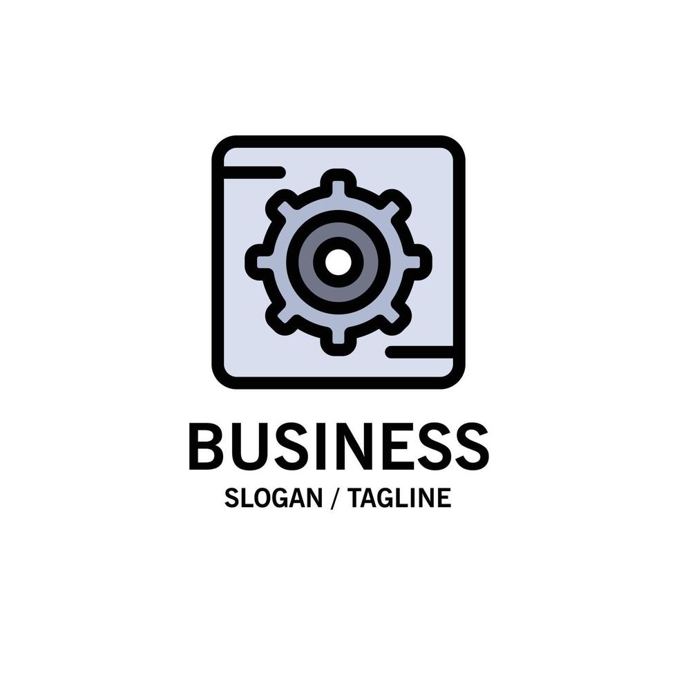 Gear Setting Box Business Logo Template Flat Color vector