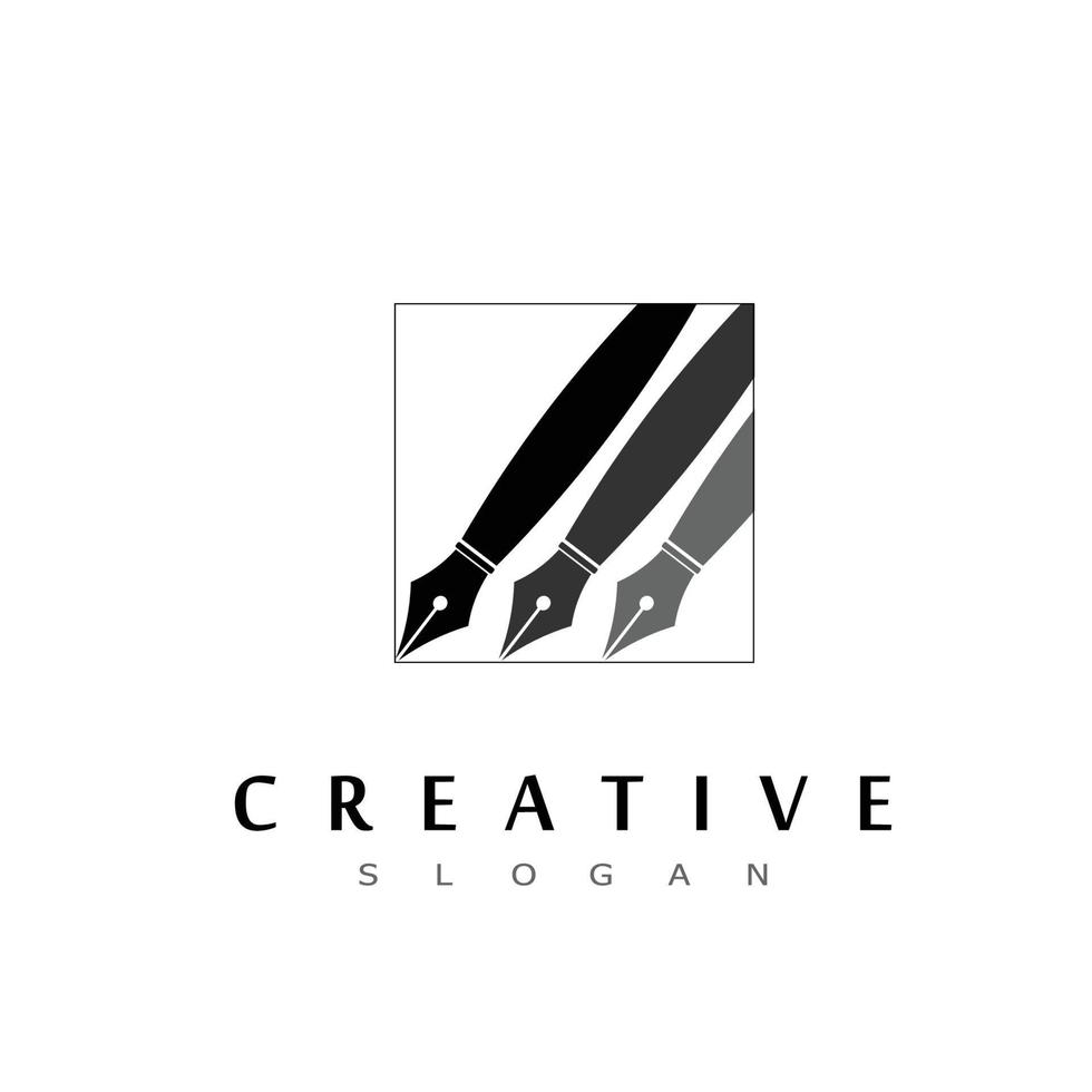 pen logo design symbol vector