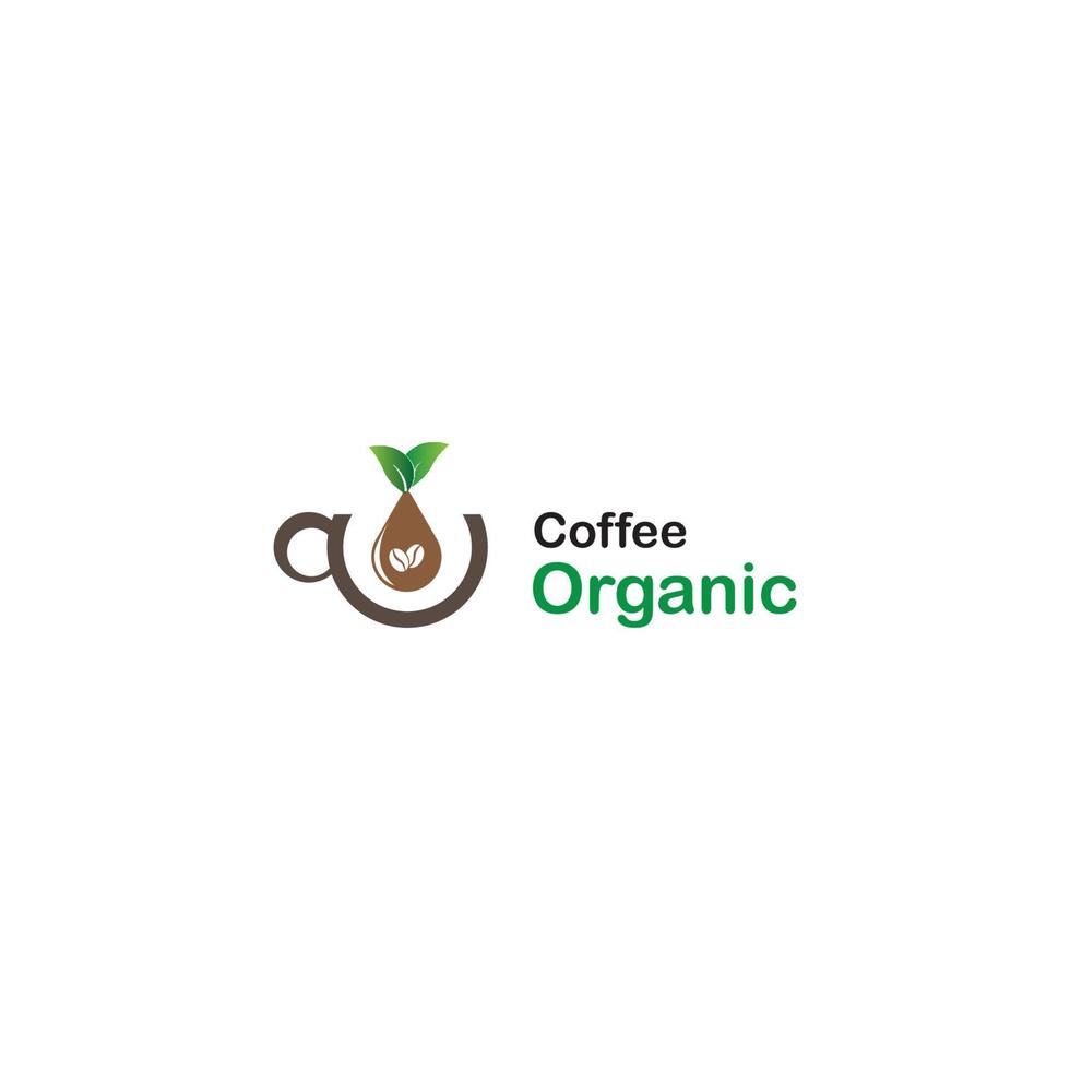 diseño de logotipo de café orgánico vector