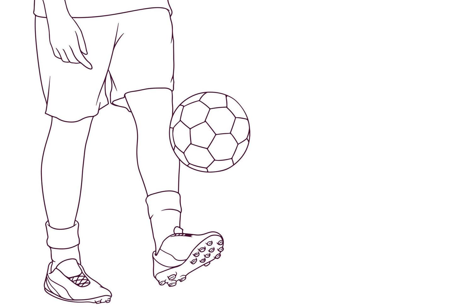 jugador haciendo malabares con la pelota con sus piernas estilo dibujado a mano ilustración vectorial vector
