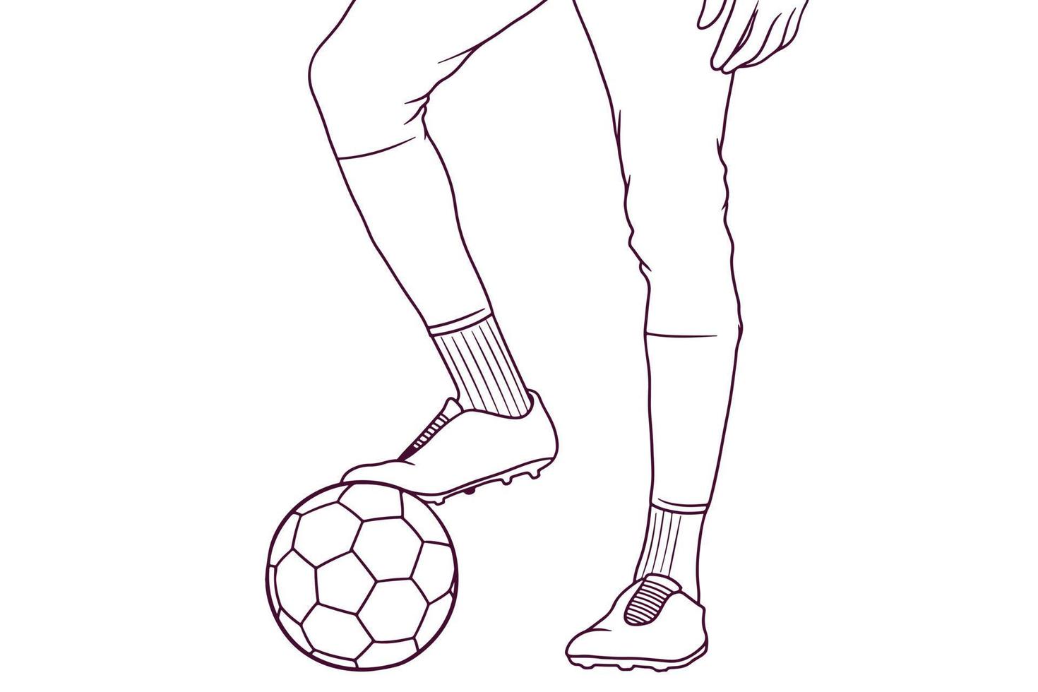 football player hand drawn style vector illustration