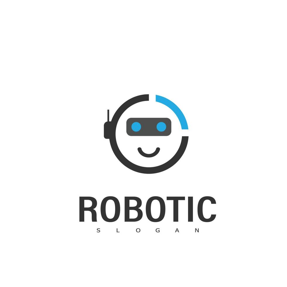 robot logo technology modern vector