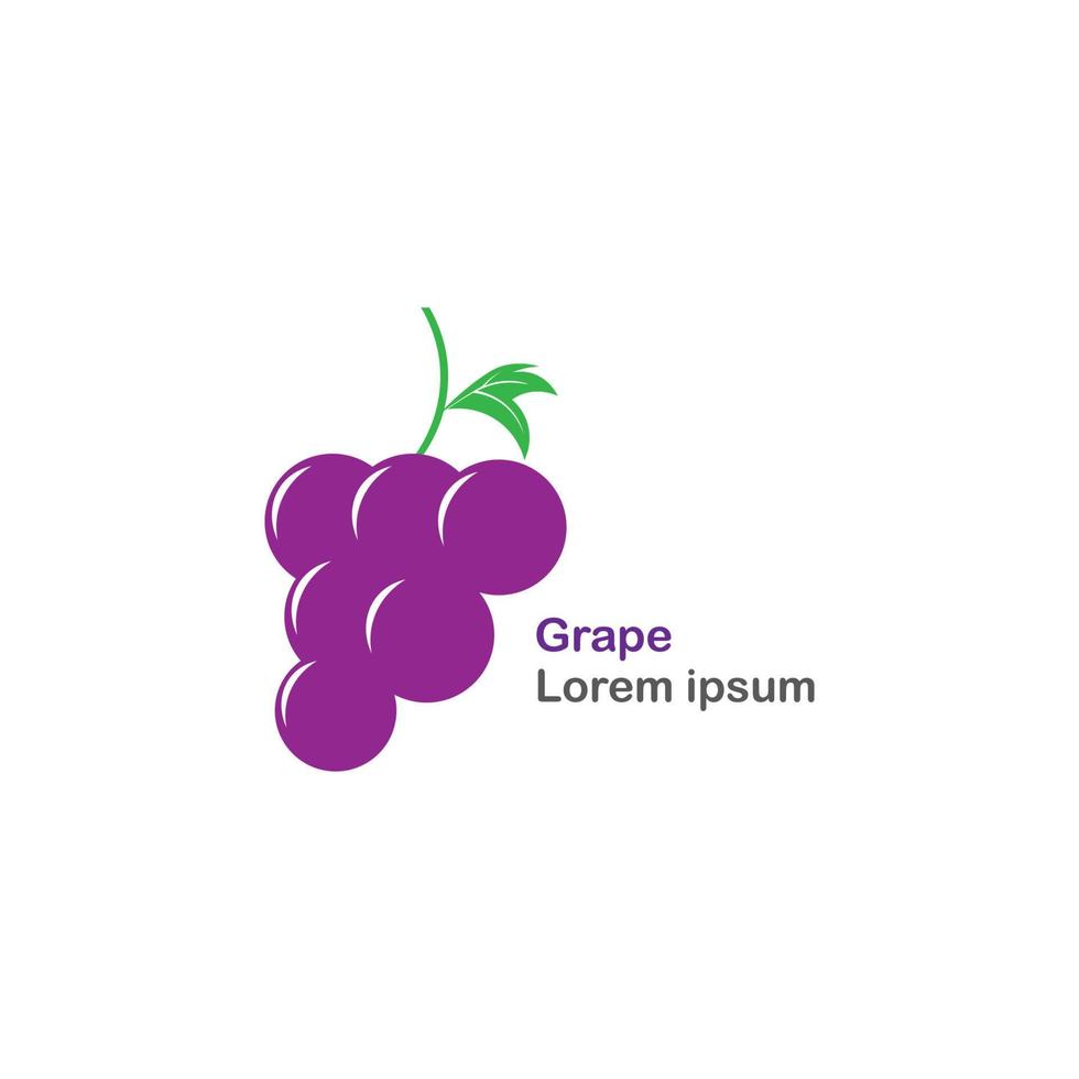símbolo de diseño de logotipo de uva vector