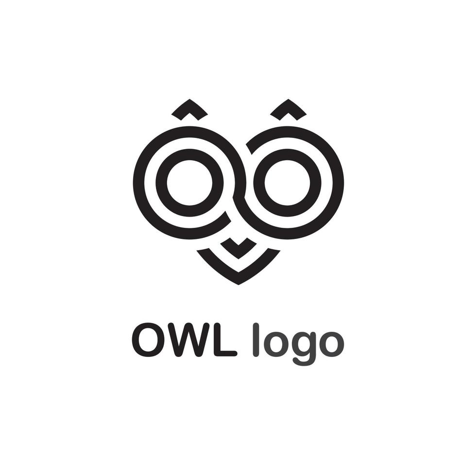 búho logotipo animal símbolo vector