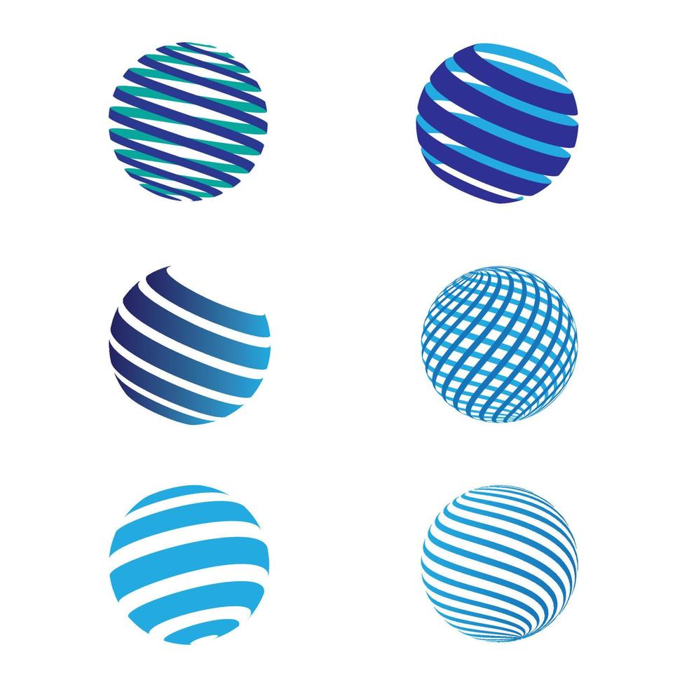 símbolo global del conjunto del logotipo del globo vector