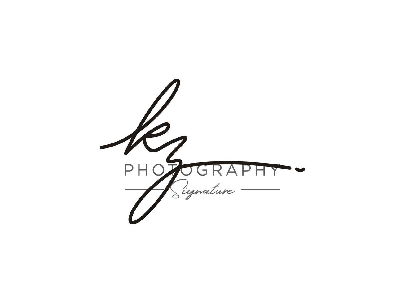 Letter KZ Signature Logo Template Vector