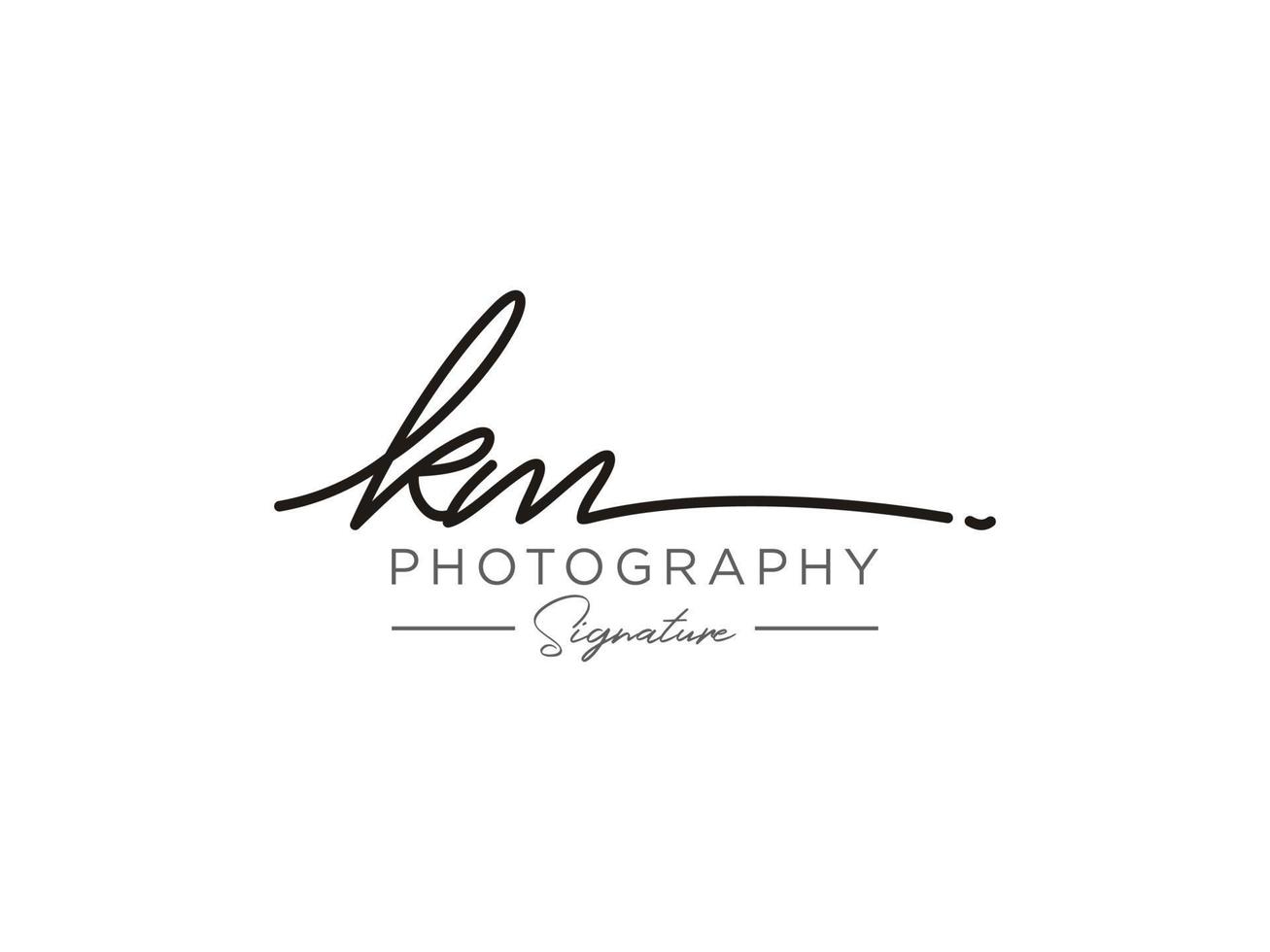 Letter KM Signature Logo Template Vector