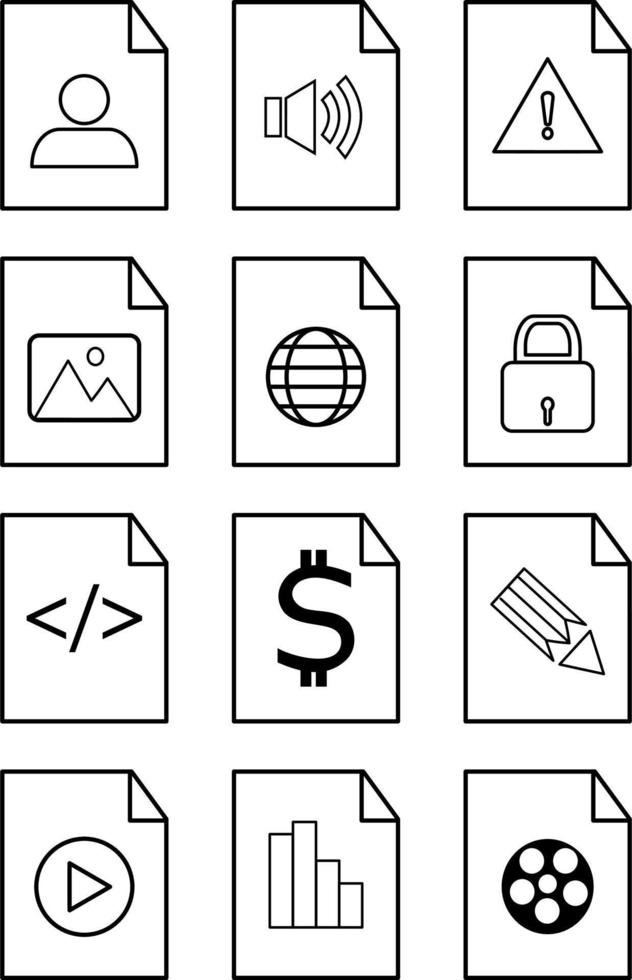 set of vector line art.