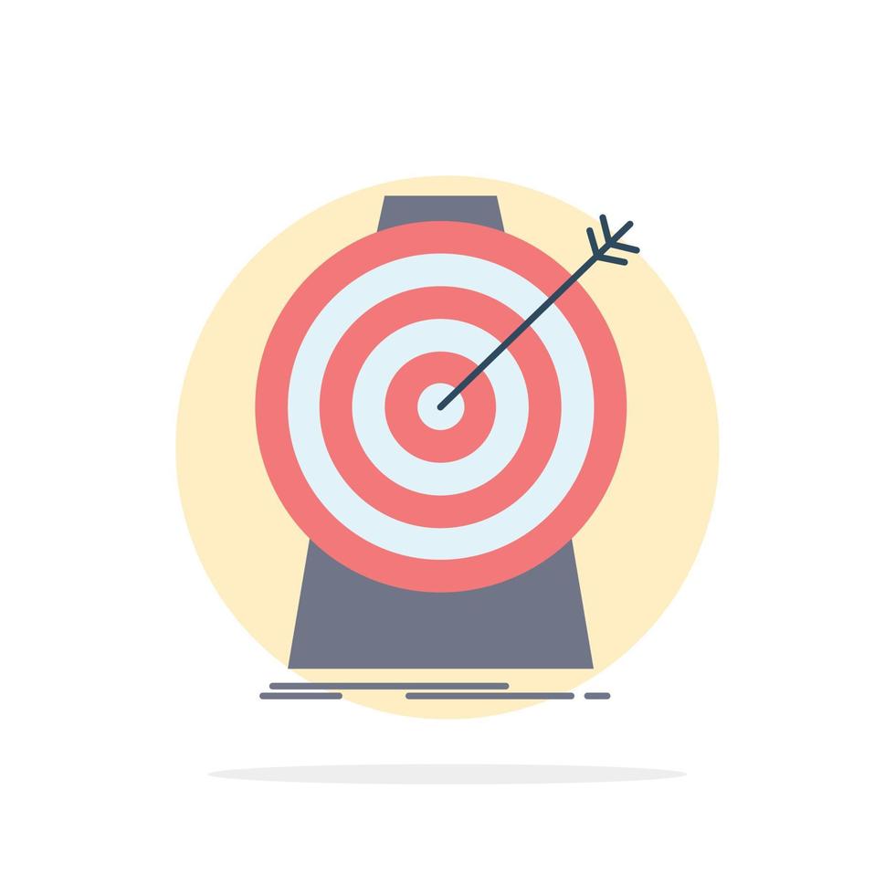 Aim focus goal target targeting Flat Color Icon Vector