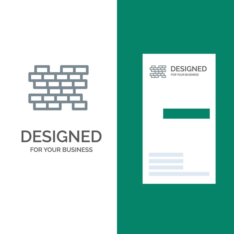 Brick Bricks Wall Grey Logo Design and Business Card Template vector