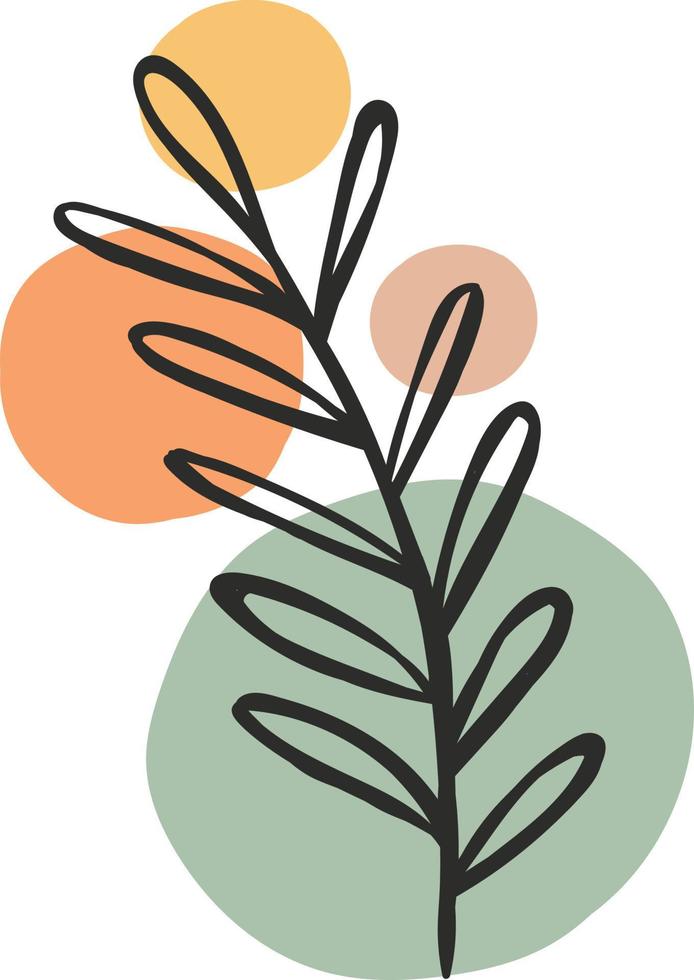 minimal art abstract plants vector design