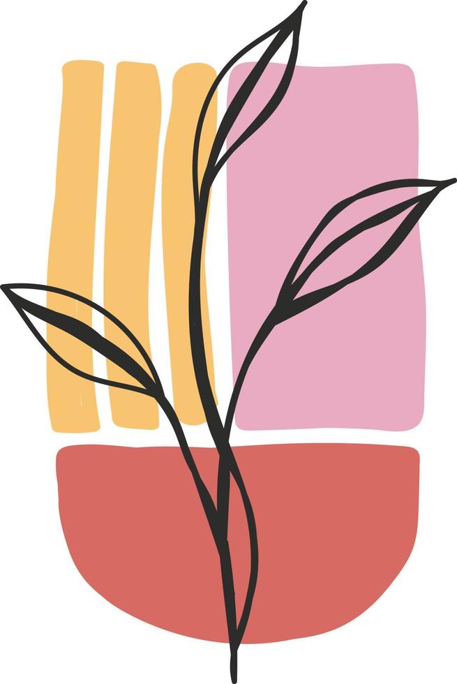 cute minimal art abstract plants art vector design