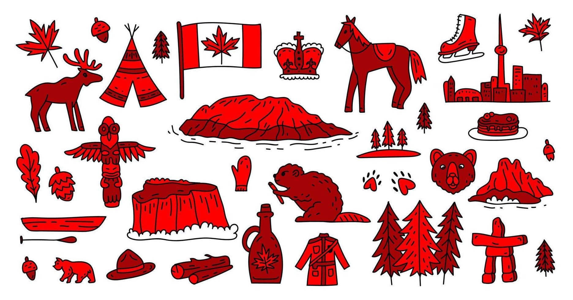 Canada sign and symbol, Info-graphic elements flat icons set. Tourism. vector