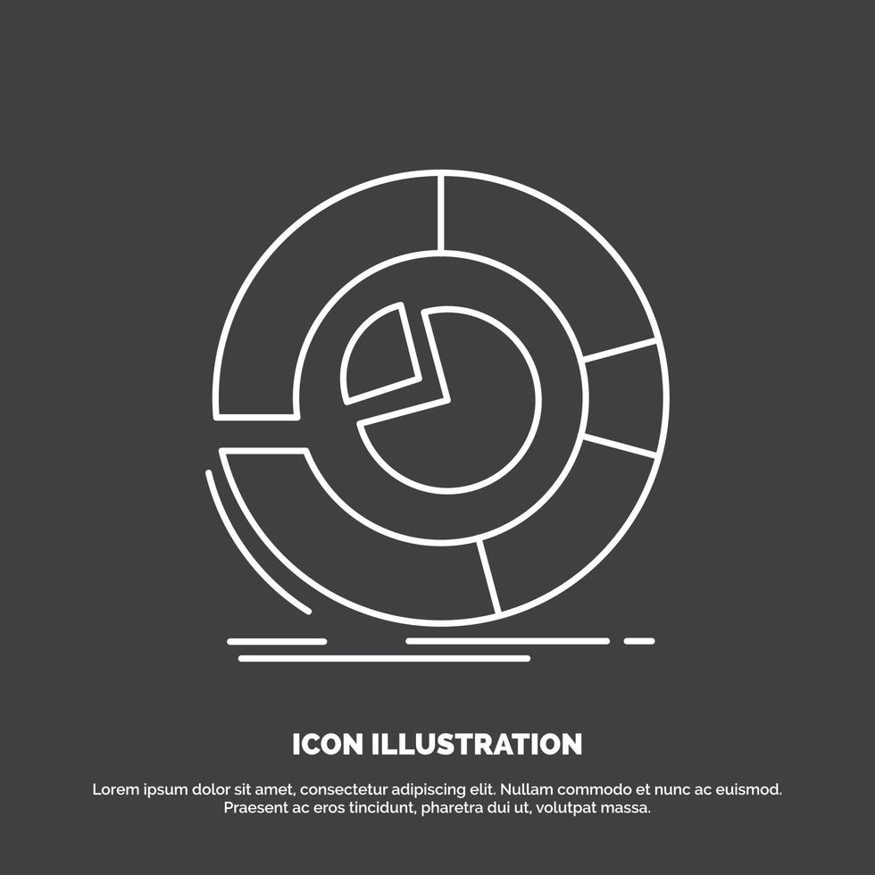 Analysis. analytics. business. diagram. pie chart Icon. Line vector symbol for UI and UX. website or mobile application