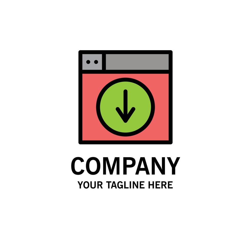 Web Design download down application Business Logo Template Flat Color vector