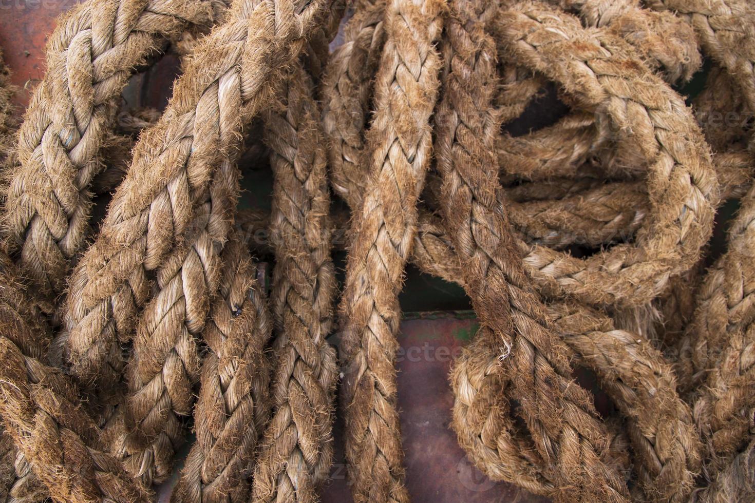 Stack dirty  jute rope   can be used as a background texture photo