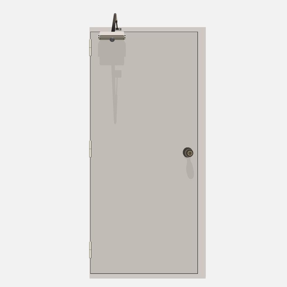 The door is a large door in brown-pink tone with knobs and handles vector