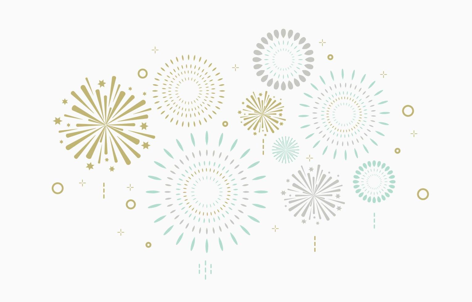 fondo de fuegos artificiales de color para la celebración de año nuevo vector